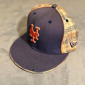 Vintage New Era fitted‎ cap in blue and orange